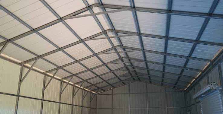 Dairy Cow Barn main steel components and structural connection details.