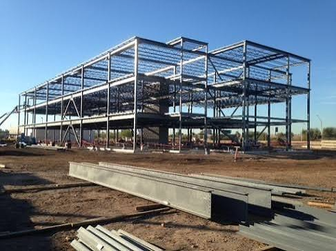 Multi-Story Steel Building main steel components and structural connection details.