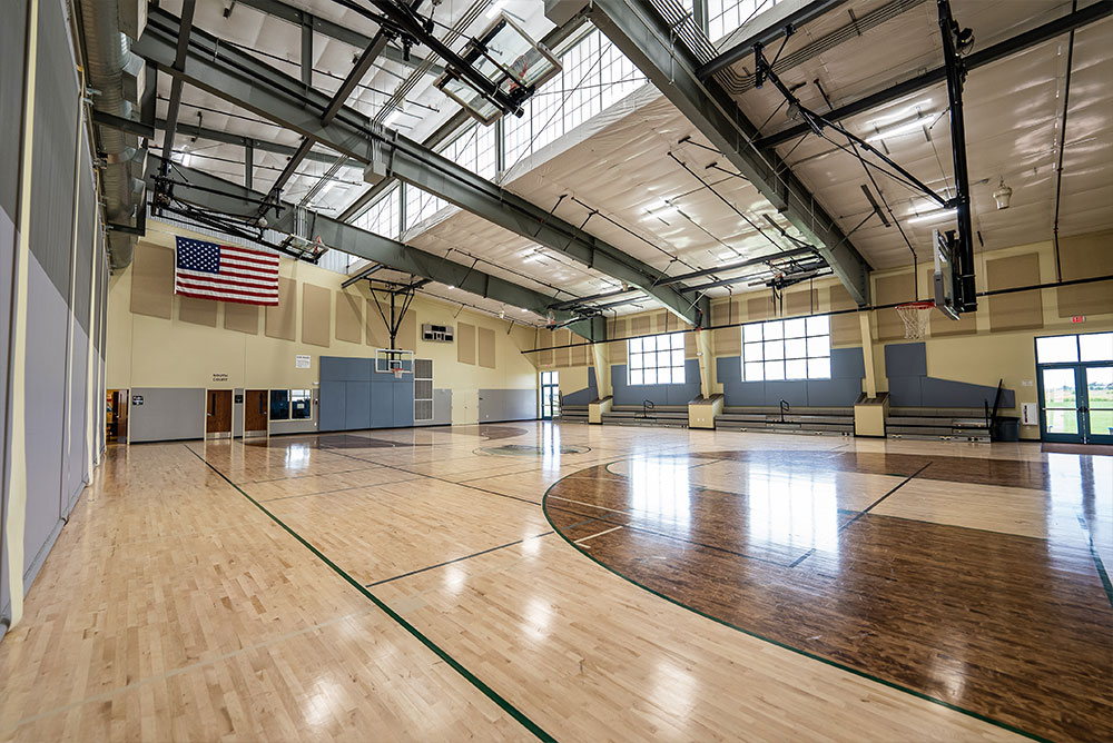 Stadium and Gymnasium application showing structural steel use in the relevant project.