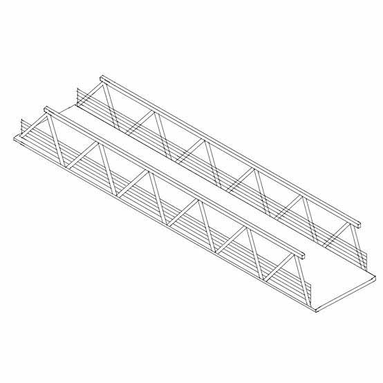 Pedestrian Steel Bridge main steel components and structural connection details.