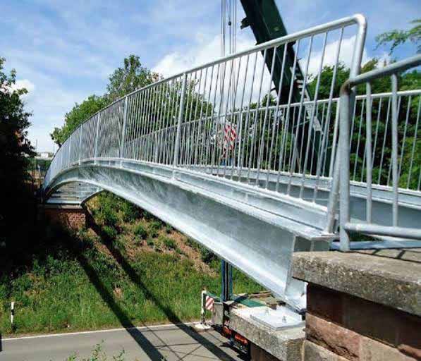 Pedestrian Steel Bridge steel structure showing key design and fabrication features.