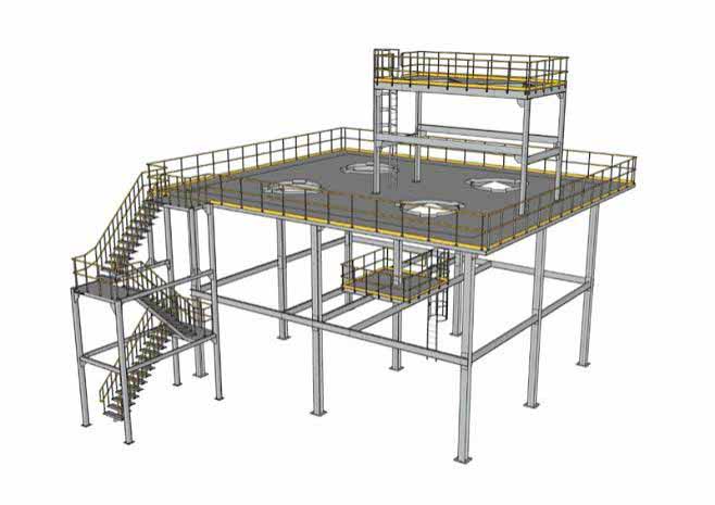 Industrial Steel Platform application showing structural steel use in the relevant project.