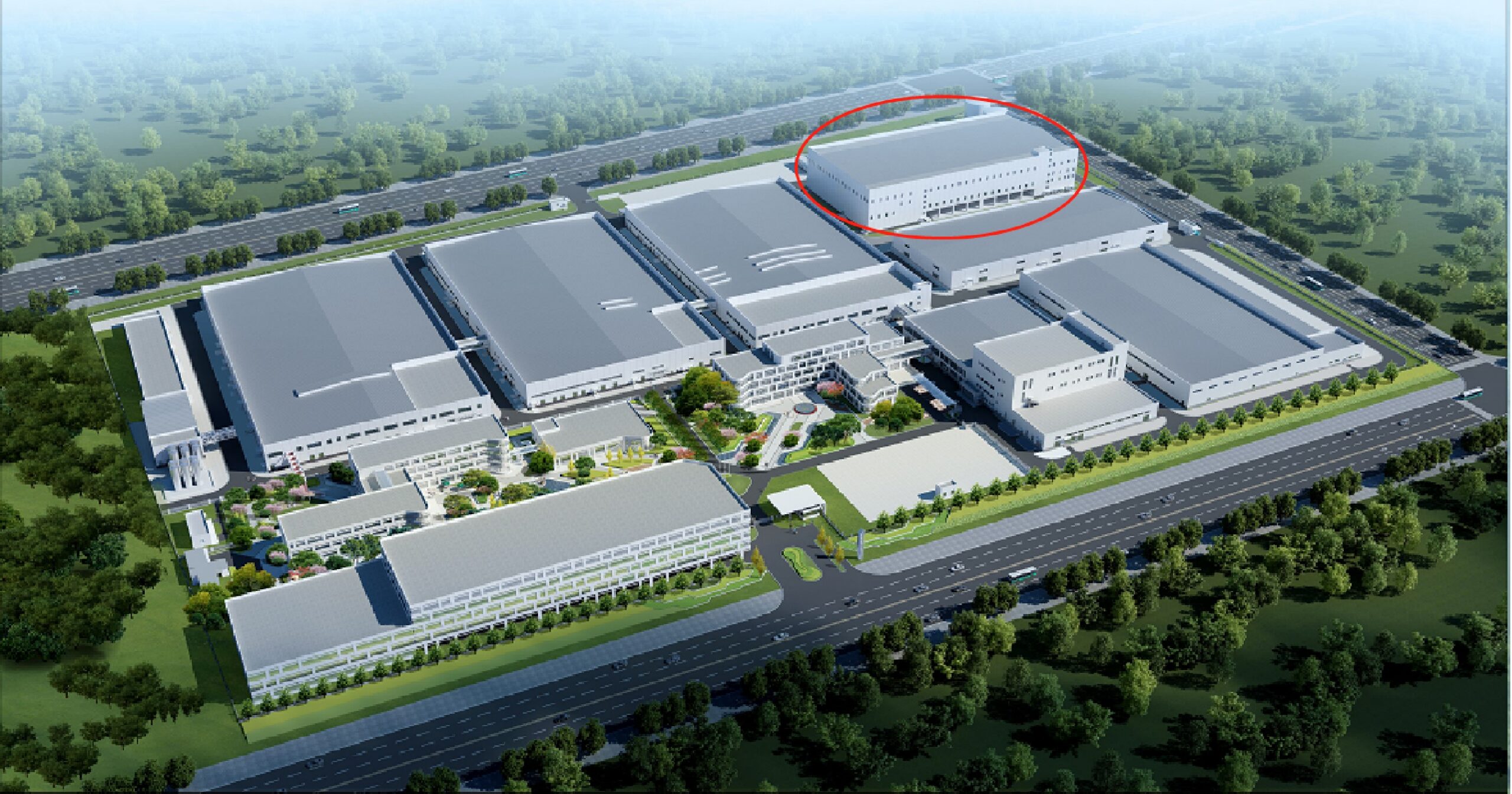 Exterior rendering of the Daka frozen processing workshop