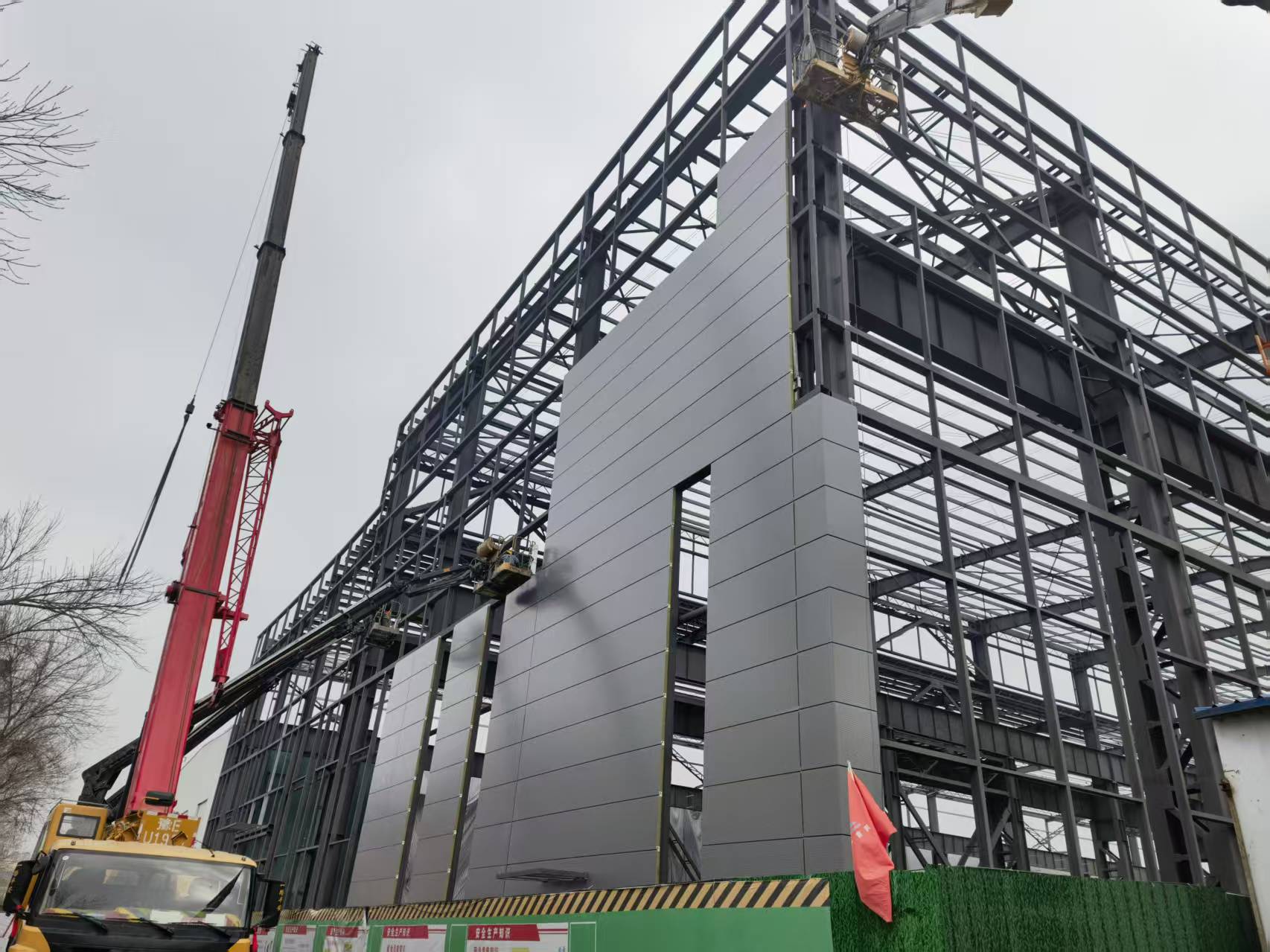 Industrial workshop frame and enclosure construction