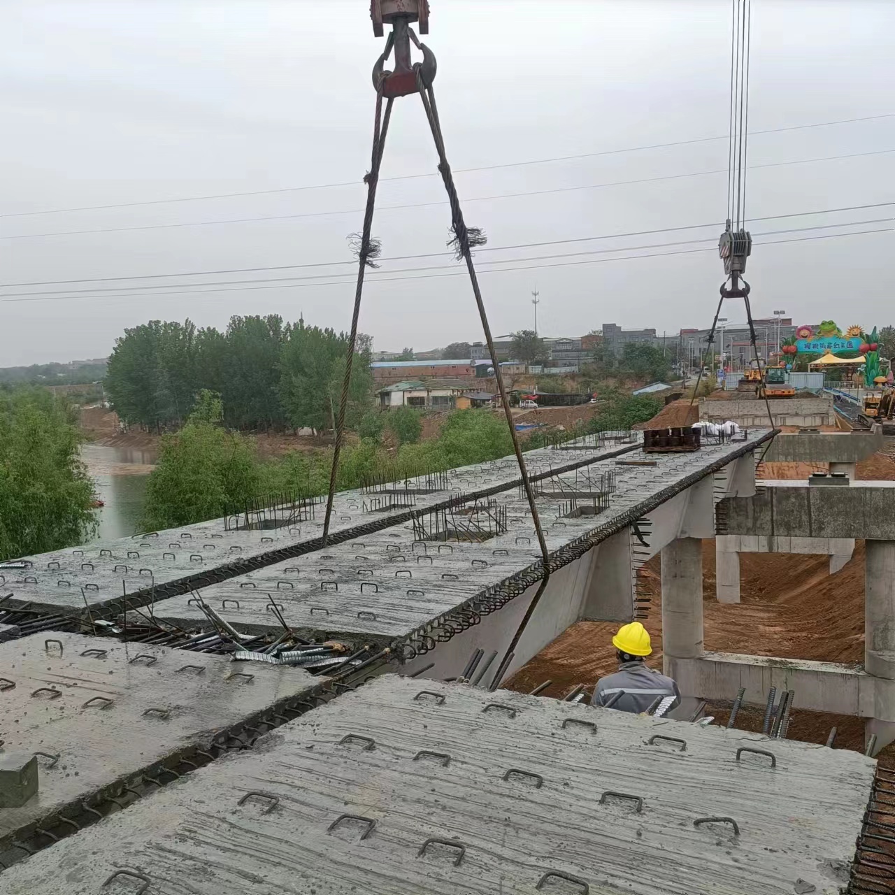 Bridge deck construction on the Cherry Valley road