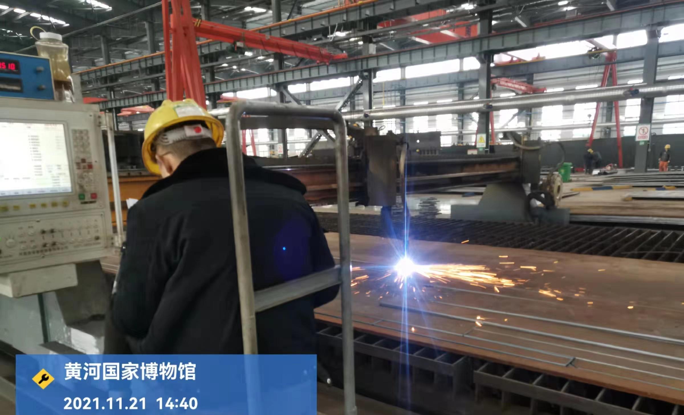 Welding work on a museum steel structure component